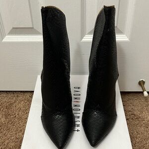 Fashion Nova Shield Me Textured Heeled Boots